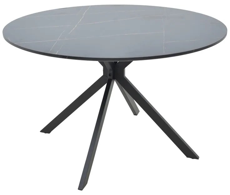 Masa Bucatarie/Dining  Rotunda Xenia MDF Finisaj Marmura  Neagra Diametru 120 Cm