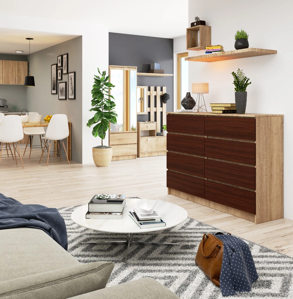 Comodă Keanu III (Stejar sonoma + wenge). 1069397