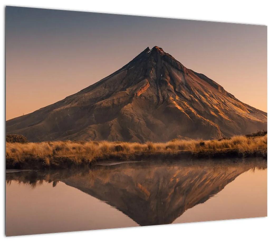 Tablou oglindirea muntelui Taranaki, Noua Zeelanda (70x50 cm), în 40 de alte dimensiuni noi