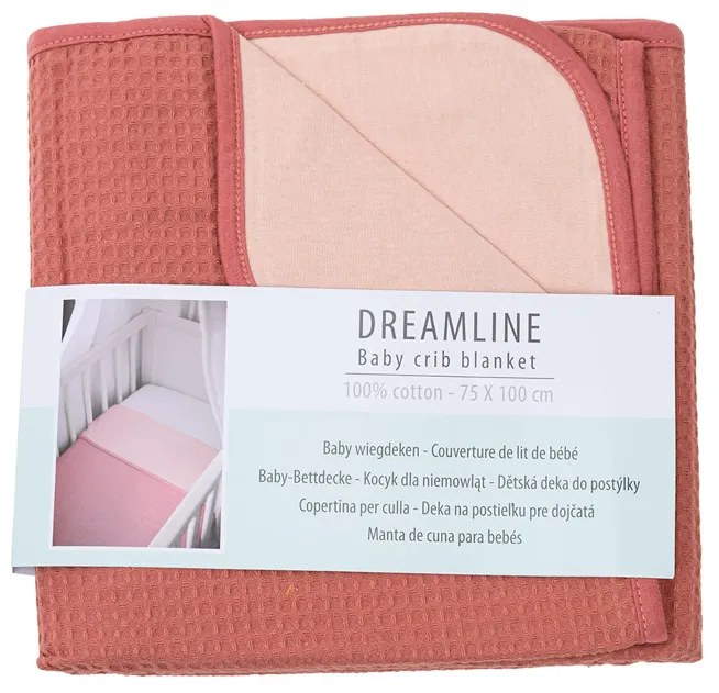 Patura din bumbac pentru patut copii DREAMLINE 75x100 cm - mai multe culori Culoare: Albastru