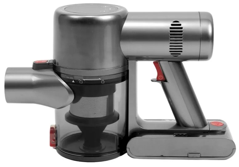 Aspirator vertical Oliver Voltz OV51001L, Manual, Li-ion 2500 mAh, 25.9 V, 3 Viteze, Filtru HEPA, 0.7 L, Sistem Ciclon, Gri