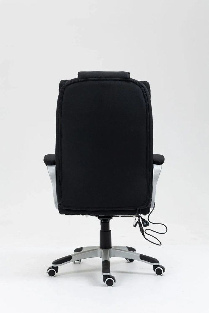 RESIGILAT- Scaun Directorial cu Masaj, Telecomanda, SIB 7304M, Material textil, Negru