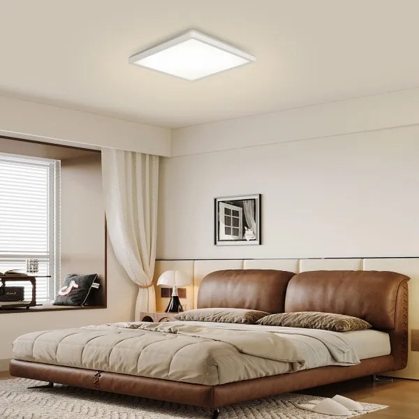 Brilagi - Plafonieră LED dimabilă ULTRA SLIM 18W 230V 30x30 cm, albă + telecomandă