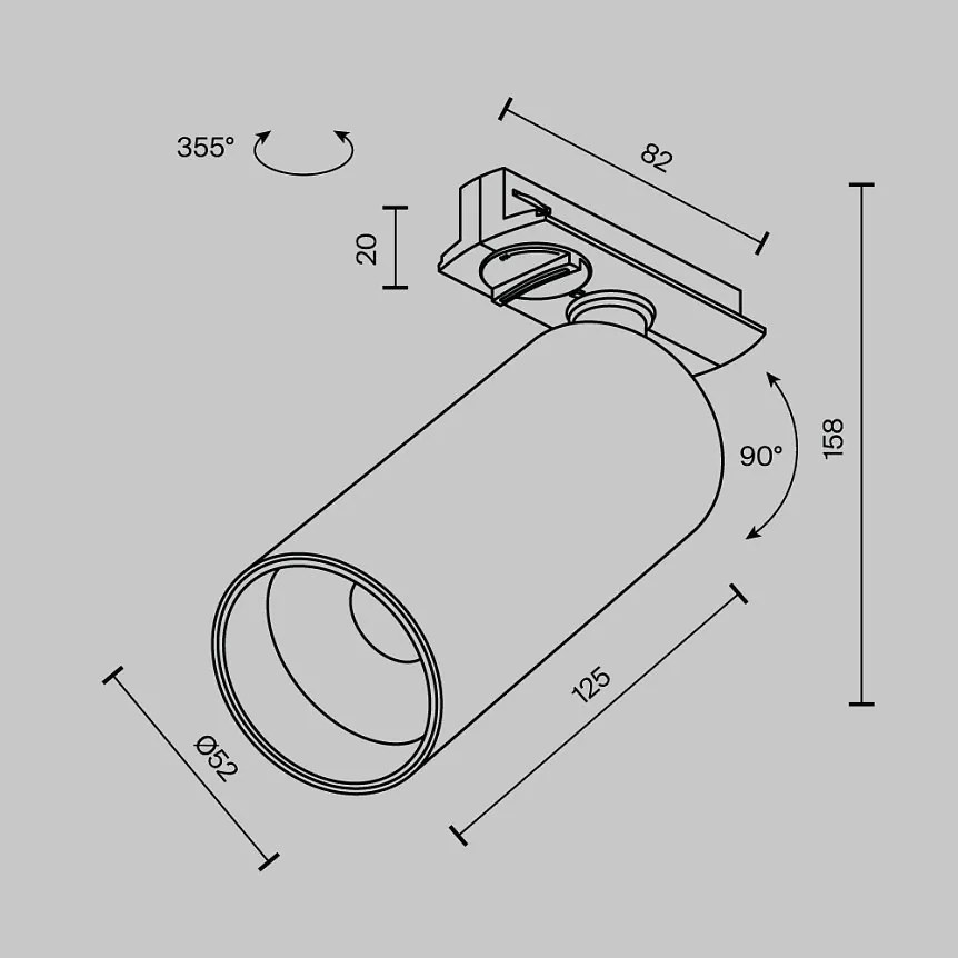 Accesoriu, Spot LED pentru sinele monofazate Unity, Focus alama