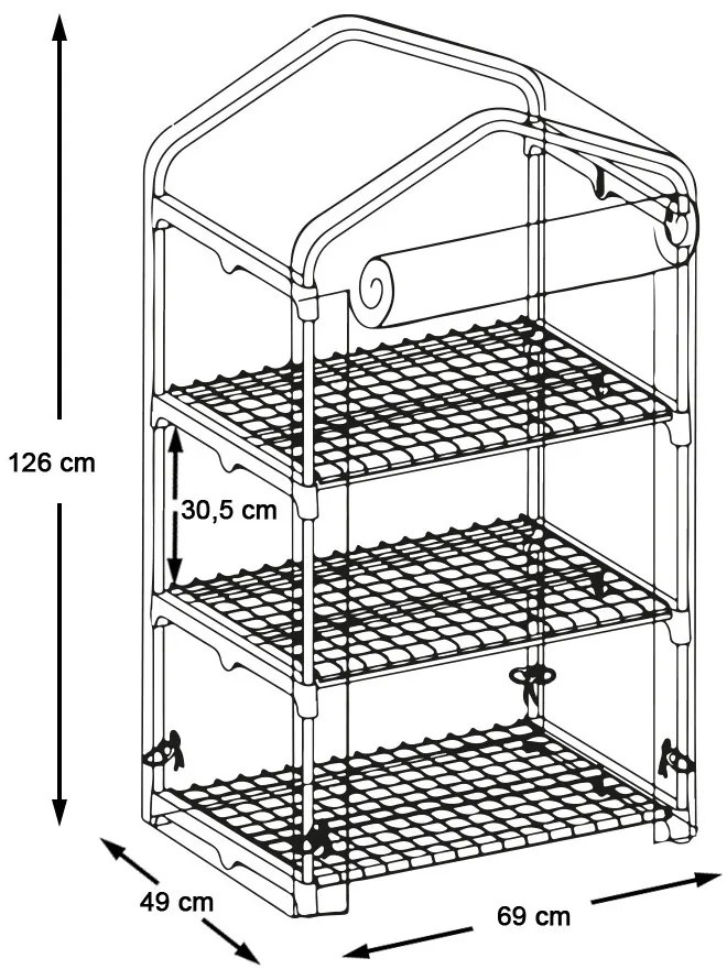 Mini sera cu structura din metal