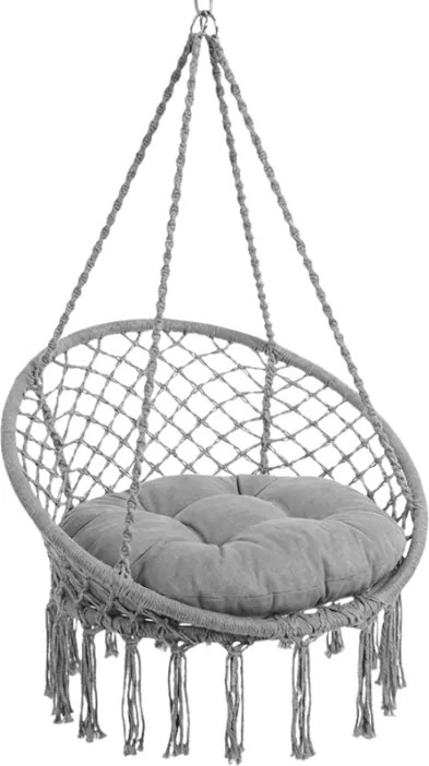 Fotoliu suspendat gri KOLUMBIA cu perna