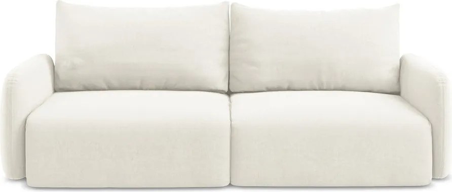 Canapea crem extensibilă/cu spațiu de depozitare cu tapițerie din catifea 238 cm Kalena – Makamii