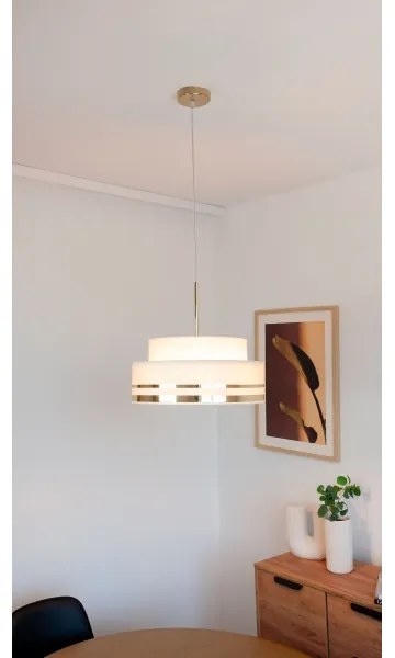 Lustră pe cablu TAMI 1xE27/60W/230V bej/auriu