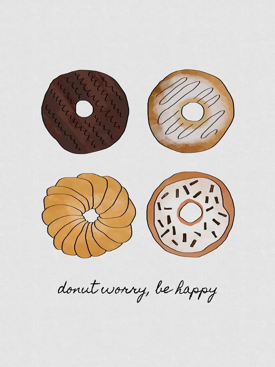 Ilustrație Donut Worry Be Happy, Orara Studio