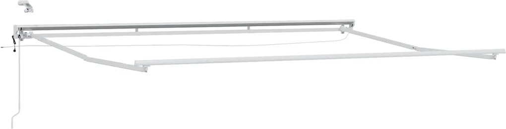 vidaXL Cadru de copertină electrică cu LED-uri Alb 5 × 3,5 m Aluminiu