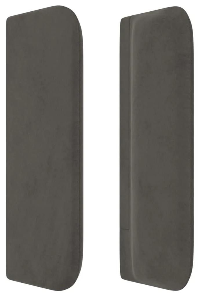 Tablie de pat cu aripioare gri inchis 83x16x78 88 cm catifea 1, Morke gra, 83 x 16 x 78 88 cm