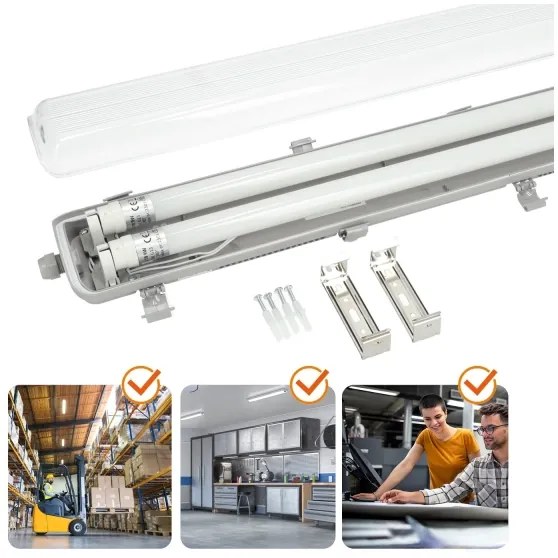 Corp de iluminat LED fluorescent industrial Brilagi OPTIMA T8 2xG13/18W/230V 4000K IP65 128 cm