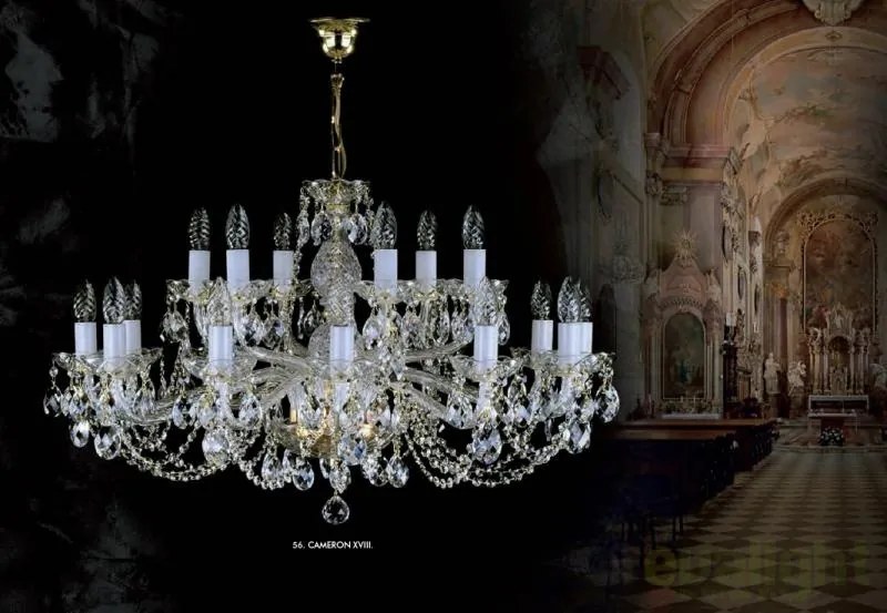 Candelabru 18 brate Cristal Bohemia Exclusive CAMERON XVIII.