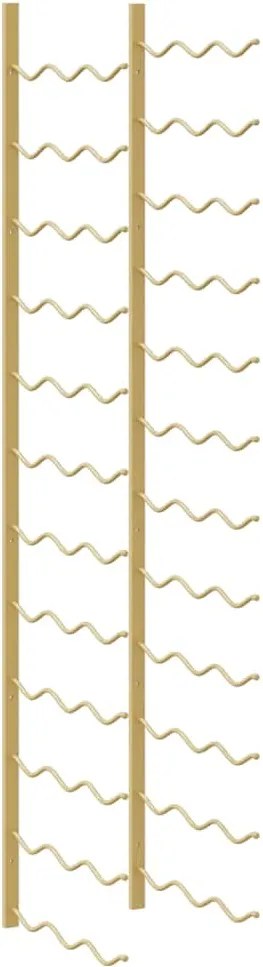 vidaXL Suport sticle de vin montat pe perete, 36 sticle, auriu, fier