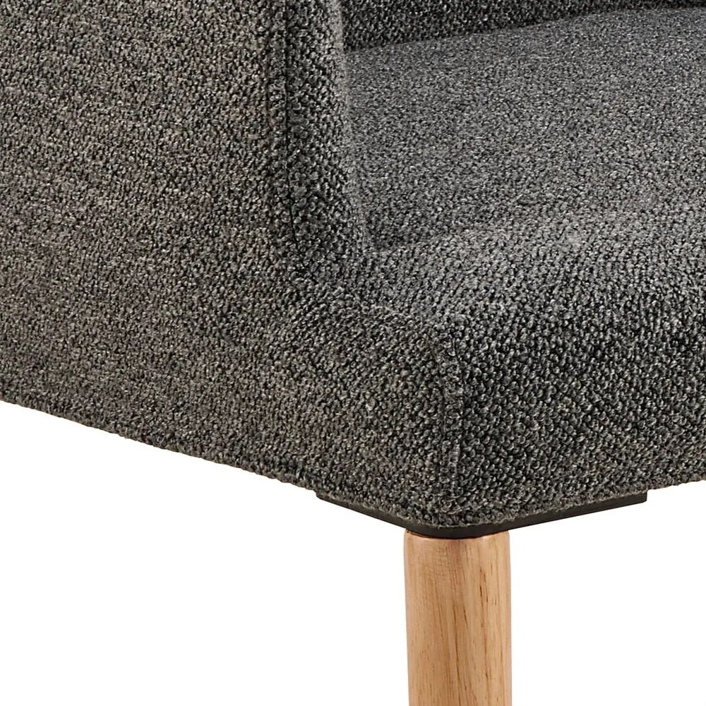 Scaun de sufragerie gri cu cotiere tapițat Zoe – Actona