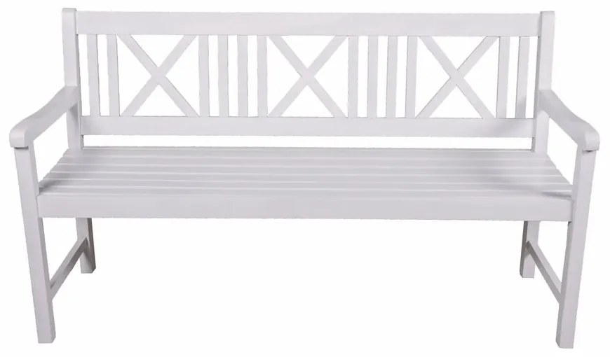 Bancă de grădină albă din lemn masiv Malmö – Garden Pleasure