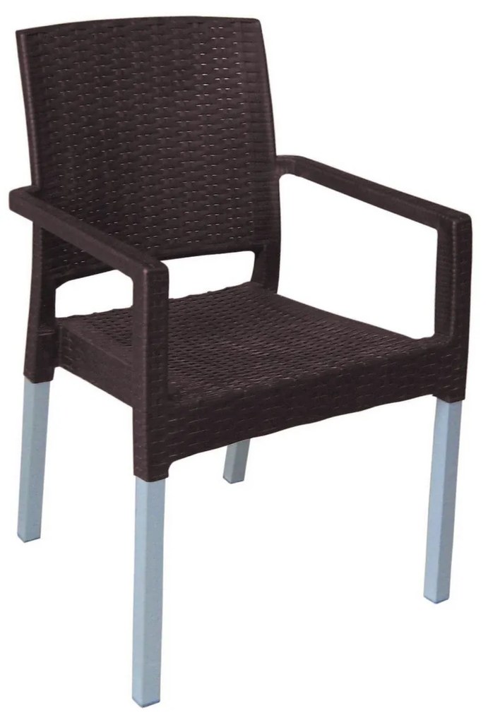 Scaun de grădină stivuibil Ratan Lux, wenge