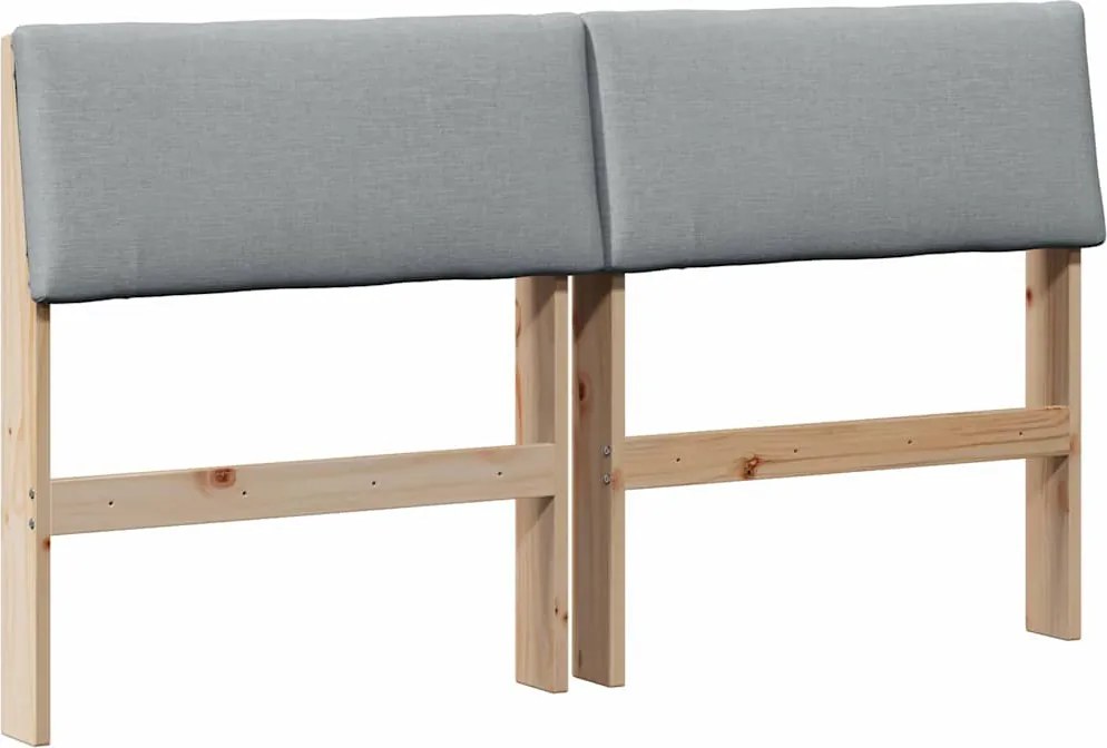 vidaXL Tăblie tapițată Gri deschis 150 cm Lemn de pin masiv