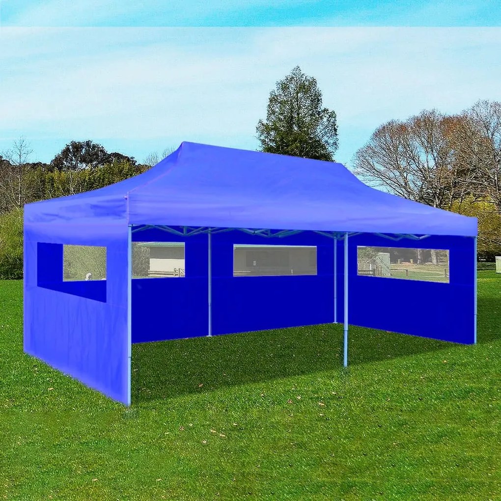 Cort de petrecere pliabil de tip pop-up, albastru, 3 x 6 m Albastru, 3 x 6 m