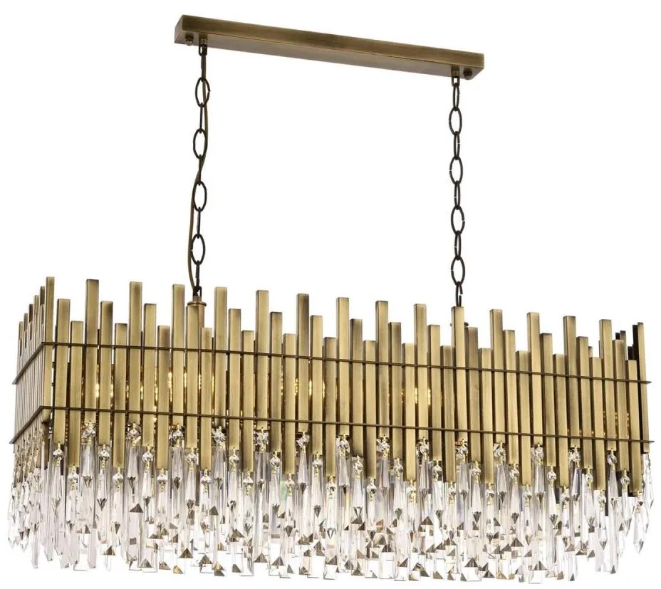 Lustră cu lanț CRYSTALLINE, 8xE27/40W/230V, alamă