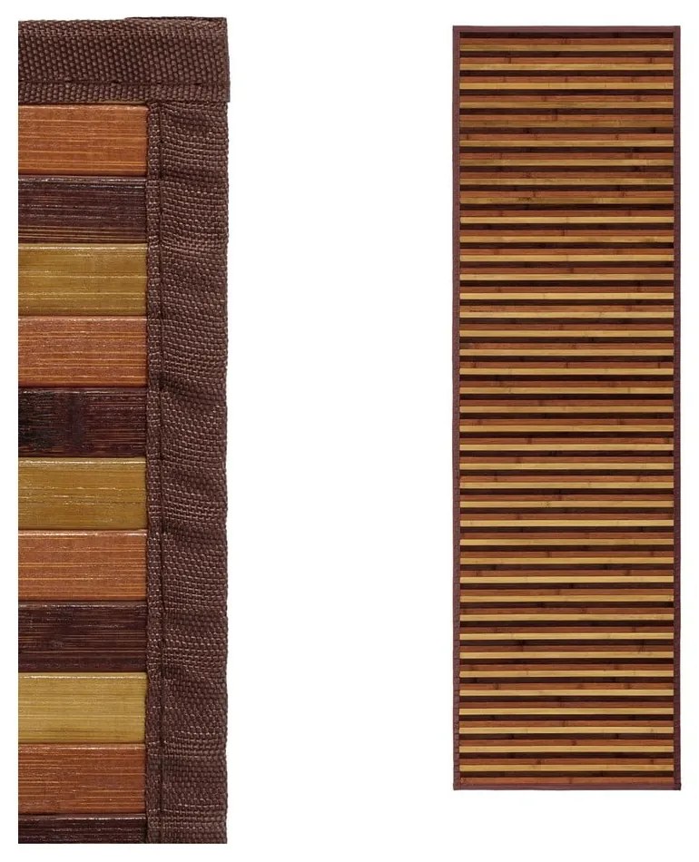 Covor tip traversă galben muștar/maro din bambus 60x200 cm – Casa Selección