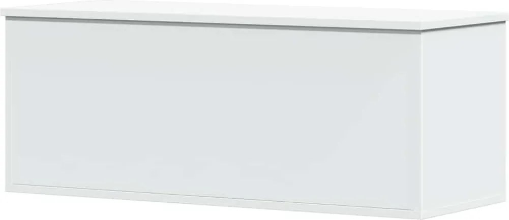 vidaXL Cutie de depozitare, alb, 90x35x35 cm, lemn prelucrat