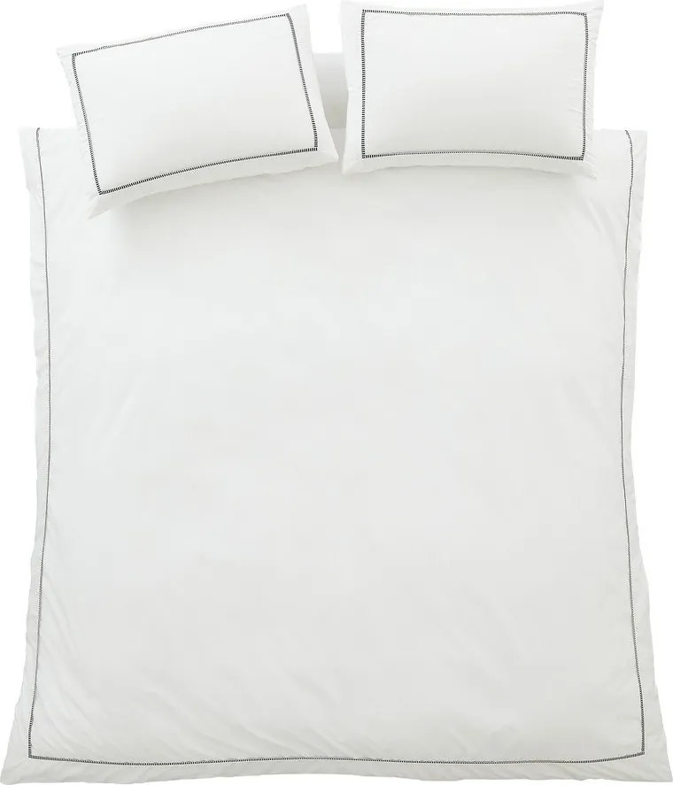 Lenjerie de pat albă din bumbac percal pentru pat de o persoană 135x200 cm Contrast Trim – Bianca