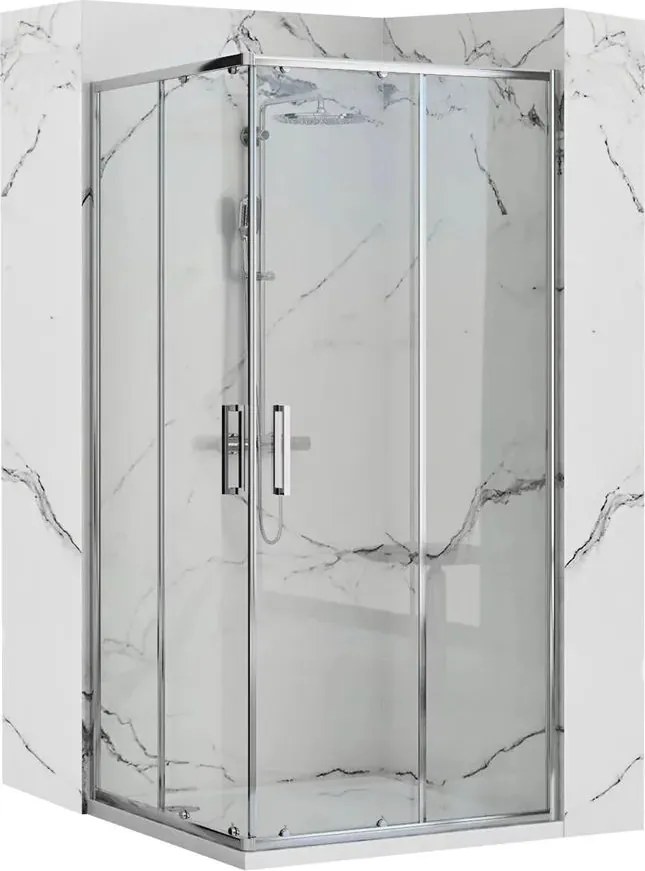 Cabina de dus patrata Rea Punto cu usi glisante 90x90 crom