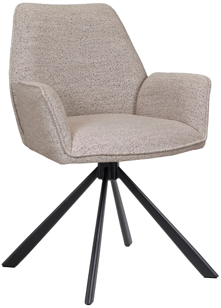MAZZONI EXPORT YUNI Bej Latte (material Monza 60) - SCAUN MODERN PIVOTANT TAPIȚAT BOUCLÉ PENTRU SALON/SUFRAGERIE/BIROU LOFT
