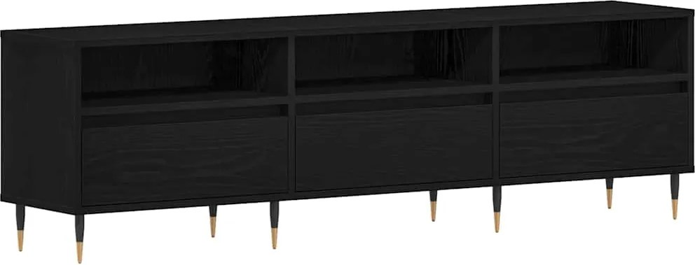 vidaXL Cabinet TV Stejar Negru 150 x 30 x 44,5 cm Lemn compozit