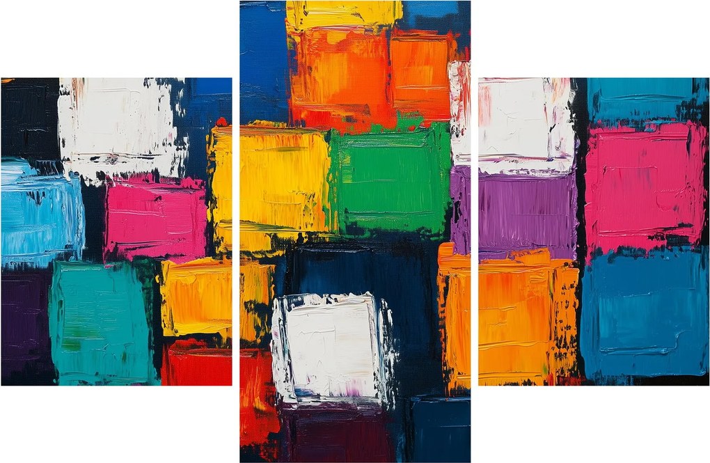 Tablou - Pictură cu pătrate colorate (90x60 cm)