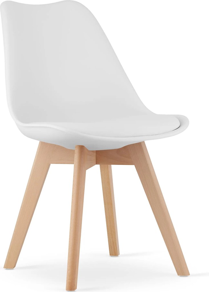 OFERTA Scaun alb BALI MARK cu picioare din fag calitatea a II-a