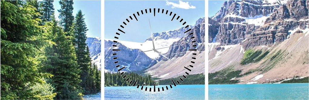 Tablou - Lac Alpin (cu ceas) (90x30 cm)