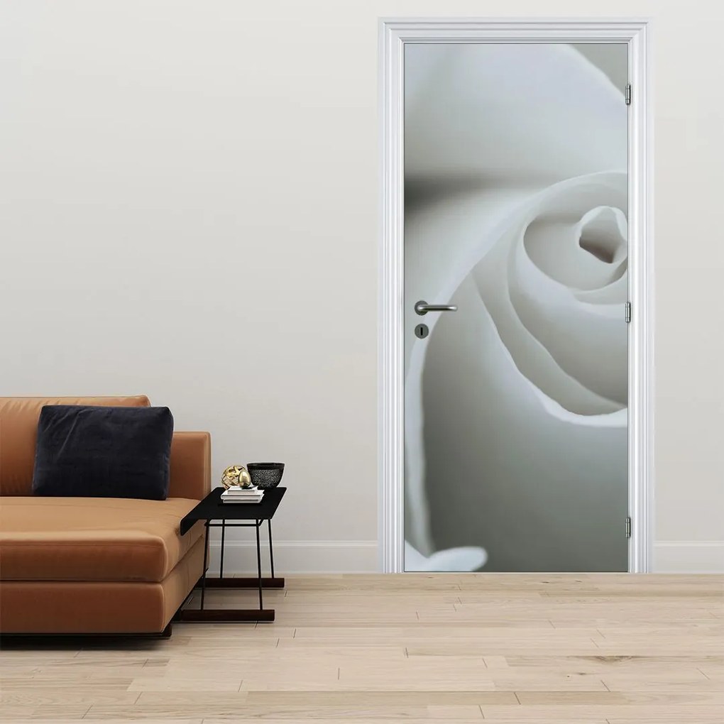 Fototapet pentru ușă - Trandafir alb (95x205cm)