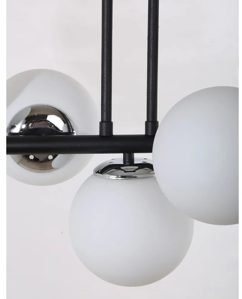 Plafonieră alb-negru cu abajur din sticlă ø 15 cm Sail – Squid Lighting