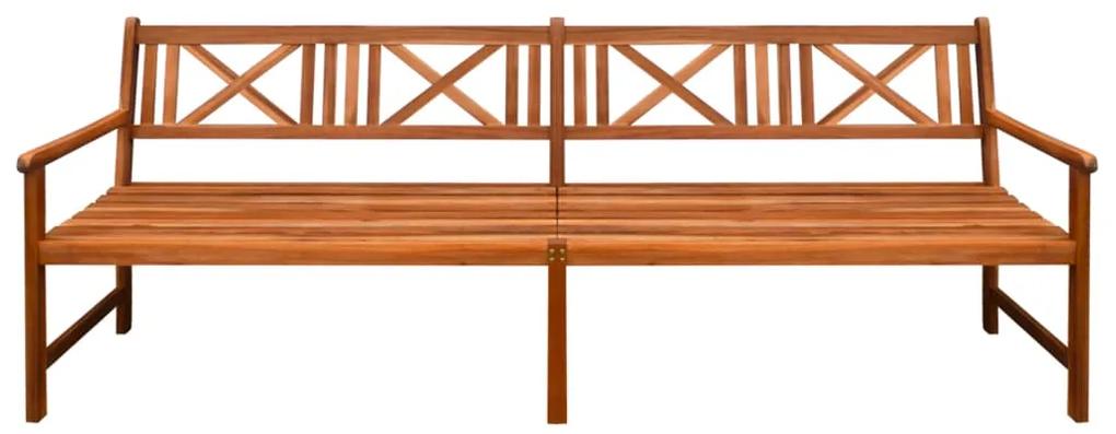 Banca de gradina cu perne, 240 cm, lemn masiv de acacia Gri, 120 x 50 x 7 cm, 1, Gri