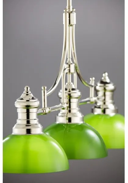 Jupiter 2072 - Lustră pe tijă PLATINO 3xE27/15W/230V verde/crom lucios