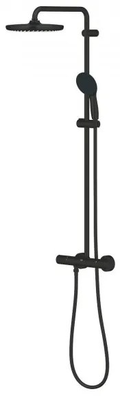Coloana de dus cu termostat, Grohe Tempesta System 250, cu 2 tipuri de jet, negru mat, 266702431