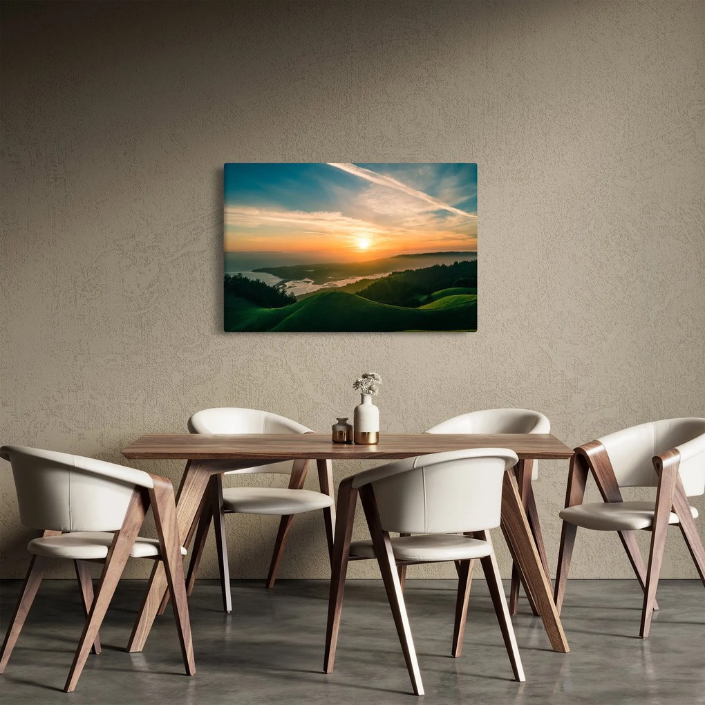 Tablou cu soarele răsărind deasupra mării (90x60 cm)