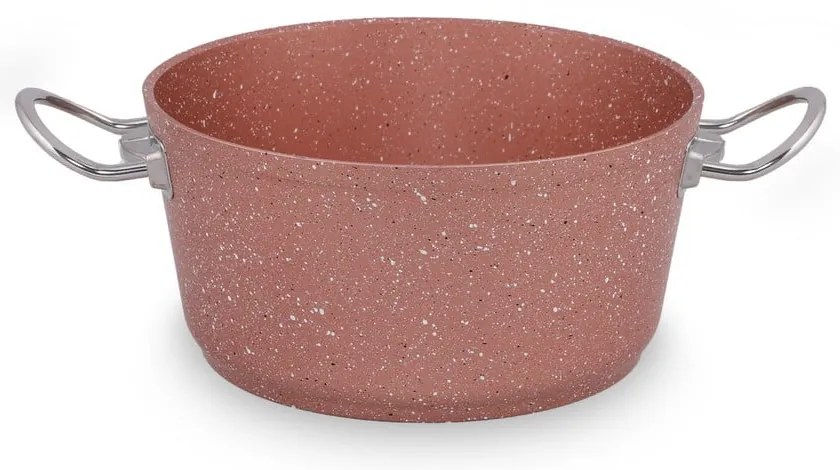 Cratiță din aluminiu cu capac Güral Porselen Classic, ø 22 cm, roz