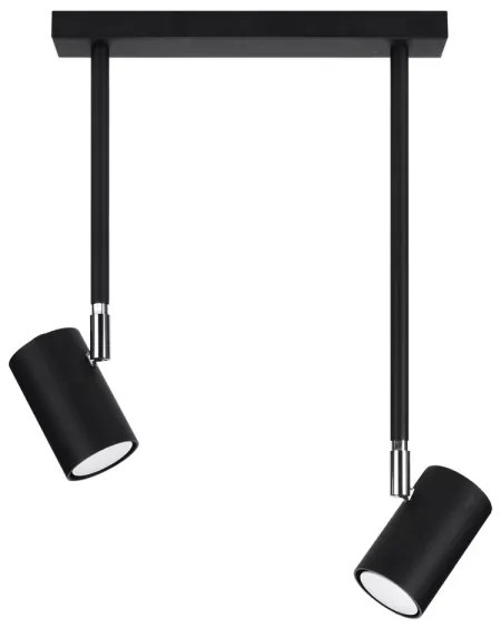 Lustră pe tijă NORANO 2xGU10/40W/230V neagră Sollux SL.1075