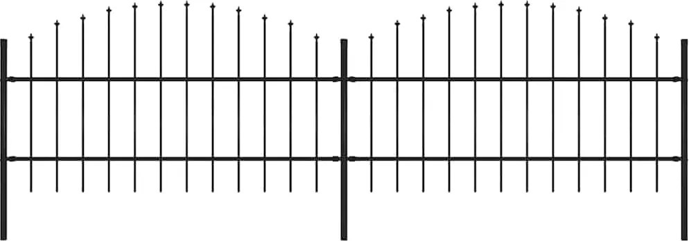 vidaXL Gard de grădină cu vârf tip suliță din oțel, 359x100 cm, negru