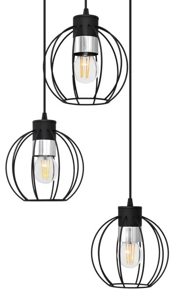 Lustră pe cablu STARLIGHT 3xE27/15W/230V neagră/argintie