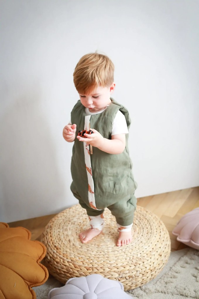 Sac de dormit cu picioare, in cu umplutura 2-2.5 Tog, tot parcusul anului, Forest Green, 86 92, 2-3 ani