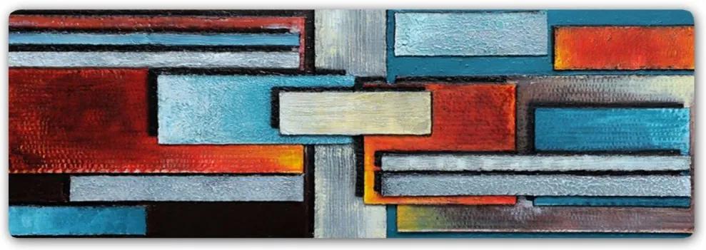 CARO Tablou metalic - Abstraction 58 90x30 cm