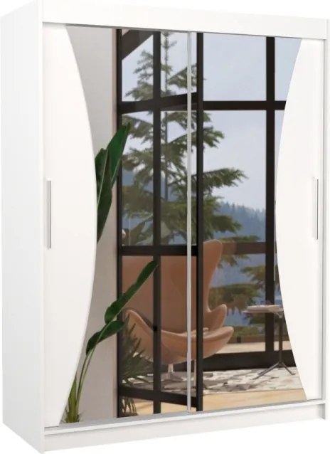 Dulap cu usi glisante si oglinda 150x200 cm, Max, ADRK Furniture (Culoare: Sonoma)