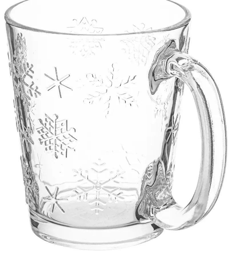 Cană de sticlă Altom Fulgi de zăpadă 300 ml