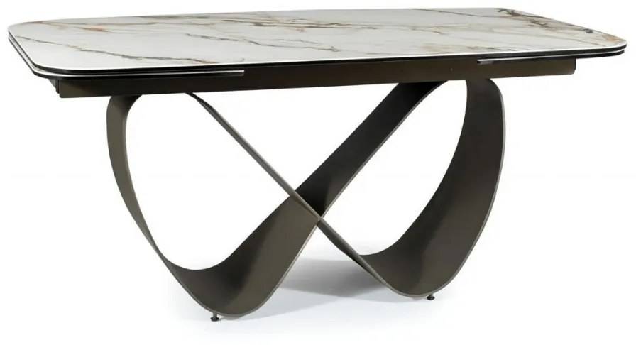 Masa extensibila Infinity Ceramic alb/maro - L160-240 cm