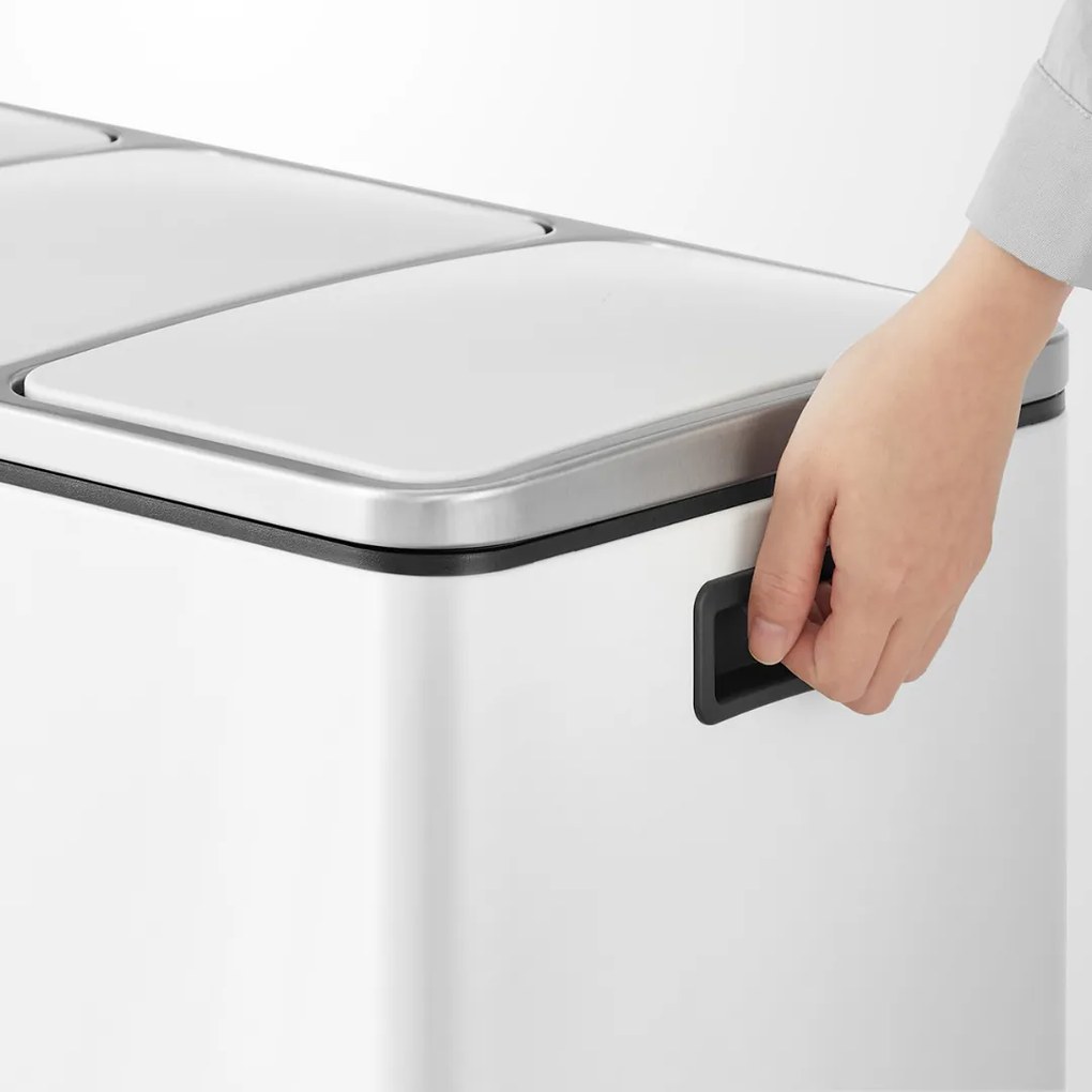 Coș de reciclare SORT 54L (3x18L) + saci de gunoi, alb Jurhan