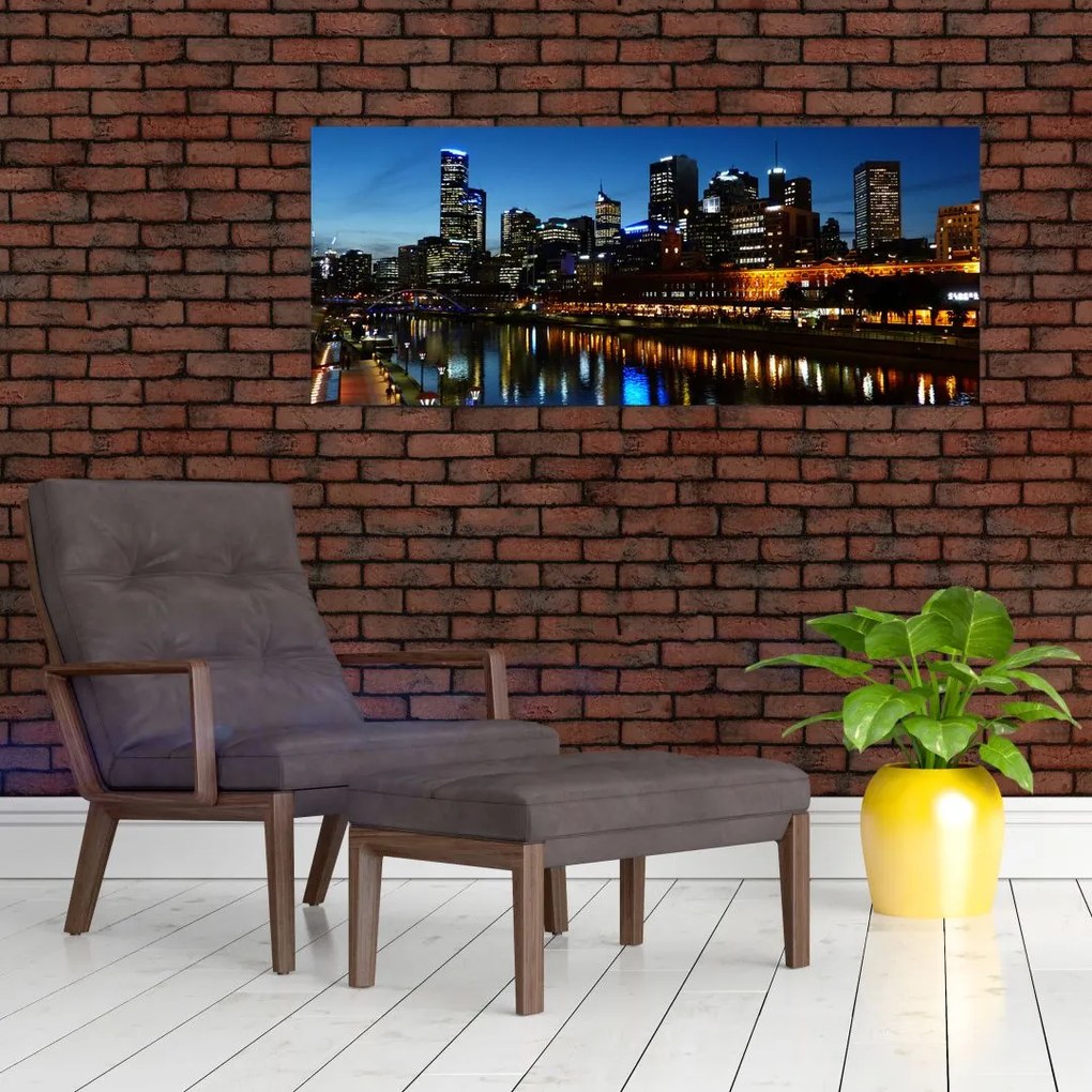 Tablou cu noaptea în Melbourne (120x50 cm)